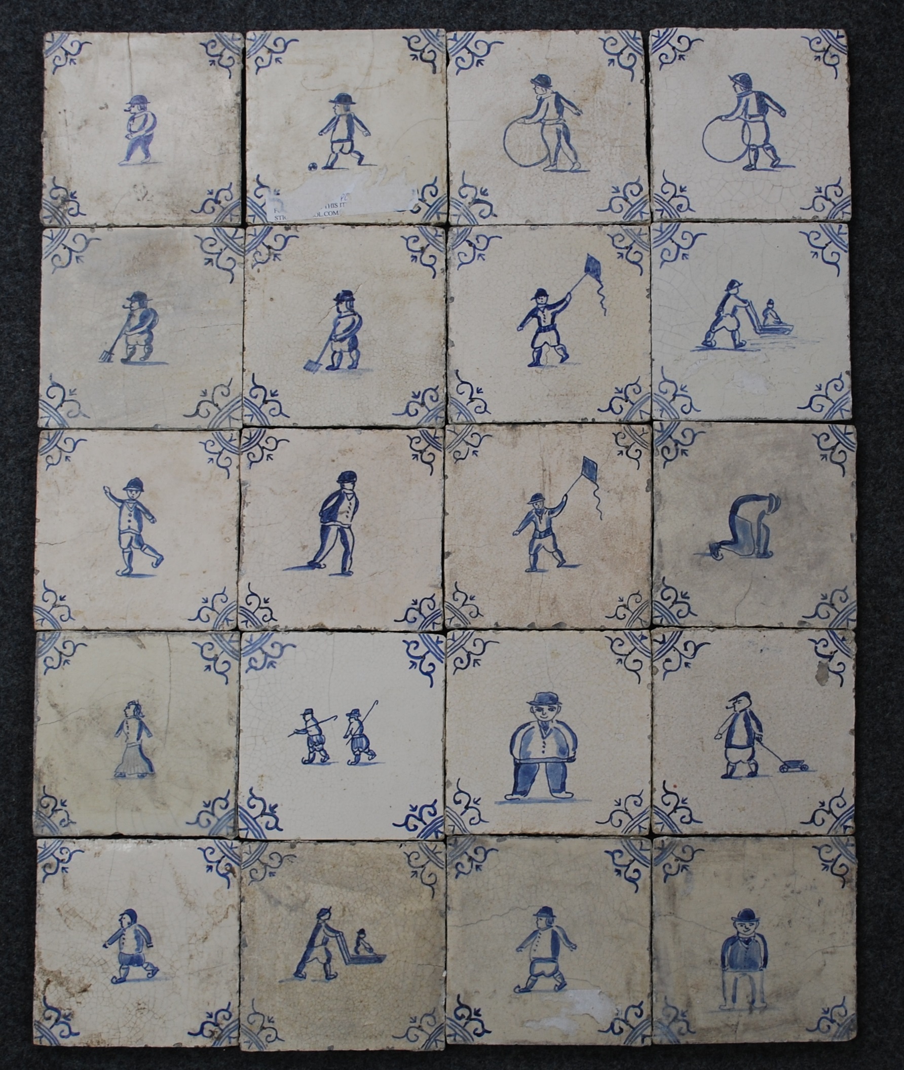 Delft tiles children playing