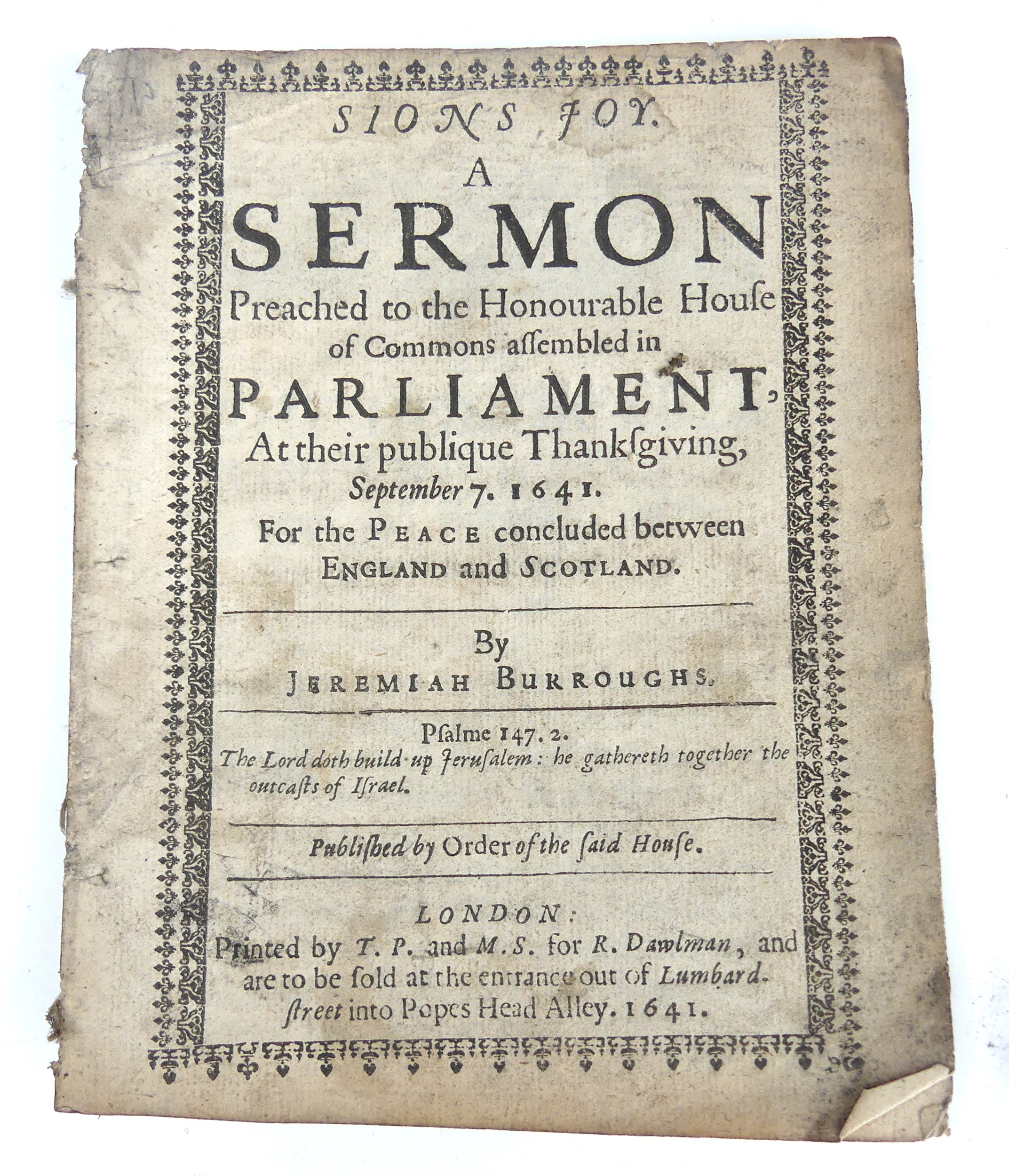 1641 Sions Joy sermon