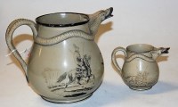 Lot 19 - A Victorian jug, transfer decorated with...