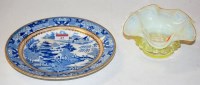 Lot 43 - A Victorian blue and white transfer decorated...