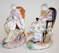 Lot 221 - A pair of Dresden porcelain figurines, each...