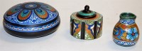 Lot 240 - A Gouda pottery jar and cover; together with a...