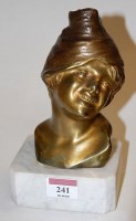 Lot 241 - A Continental Art Deco bronzed metal bust of a...