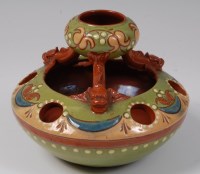 Lot 257 - A late Victorian art pottery pot pourri vase,...