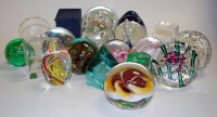 Lot 263 - A collection of modern glass paperweights,...