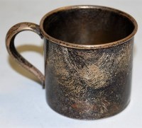 Lot 286 - A sterling silver mug, undecorated, 2.9oz, h.6cm