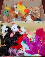 Lot 96 - Two boxes of assorted mainly Ty Beany Babies,...