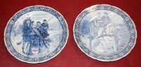 Lot 46 - A pair of modern Delft blue and white chargers,...