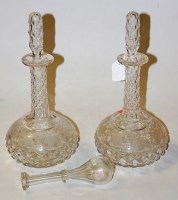 Lot 48 - A pair of cut glass decanters, each of mallet...