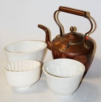 Lot 65 - A 19th century copper range kettle; together...