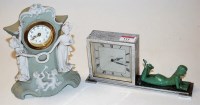 Lot 111 - An Art Deco chrome cased mantel clock, having...
