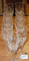 Lot 169 - A set of eleven Waterford crystal champagne...