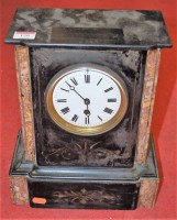Lot 179 - A late Victorian black slate and rouge marble...