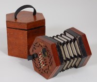 Lot 507 - Victorian walnut hexagonal concertina by...