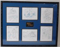 Lot 538 - A framed set of six Harry Potter giclee print...