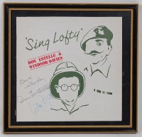 Lot 613 - 'Sing Lofty' framed vinyl record, bearing...