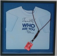 Lot 564 - A framed 'Who Are You' T-shirt signed Roger...