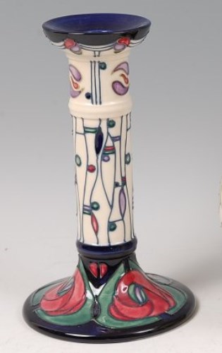 Lot 19 - A contemporary Moorcroft Pottery candlestick...
