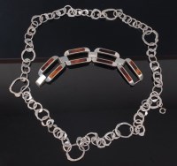 Lot 91 - A contemporary abstract silver necklace, of...