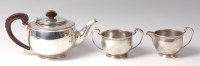 Lot 109 - An Art Deco silver three-piece tea set,...