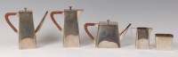 Lot 126 - An Art Deco silver five-piece tea and coffee...