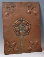 Lot 153 - An Arts & Crafts copper panel, having stylised...