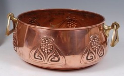 Lot 154 - An early 20th century WMF copper and twin...