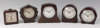 Lot 162 - Five Art Deco bakelite mantel clocks by...
