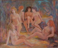 Lot 208 - Hélène van Stralen (b.1944) - Nymphs in a...