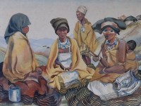 Lot 216 - Elaine Savage (b.1902) - African Women seated...