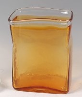 Lot 83 - A probably Whitefriars amber tinted glass vase,...