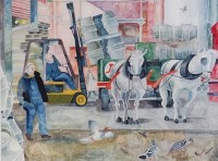 Lot 247 - Michael Coulter (b.1937) - Loading the Dray,...