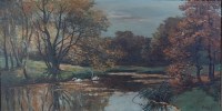Lot 249 - Robert Perrot - River landscape scene with...