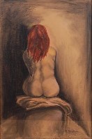 Lot 274 - B Pynzakowski - Study of a seated female nude,...