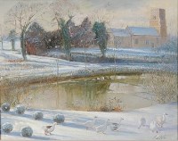 Lot 276 - Timothy Easton (b.1943) - Topiary and Geese,...
