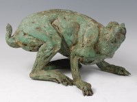 Lot 174 - Carol Orwin - A bronzed resin model of a hare,...