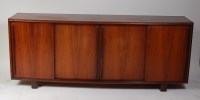 Lot 329 - A 1960s Danish rosewood bowfront sideboard,...