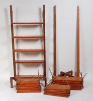 Lot 350 - A 1960s Danish teak and brass string twin...