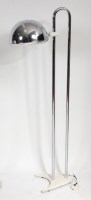 Lot 356 - A 1960s tubular chrome standard lamp, the...