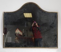 Lot 361 - A large 1950s gilt brass framed wall mirror,...