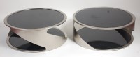 Lot 373 - A pair of Modernist brushed aluminium low...