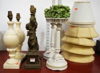 Lot 7 - A pair of reproduction figural table lamps;...