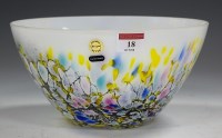 Lot 18 - A modern Polish hand-blown studio glass bowl,...