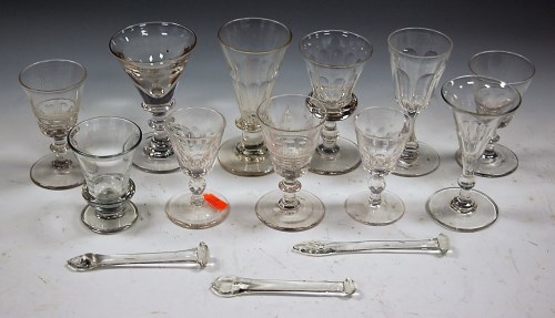 Lot 52 - A 19th century toasting glass, having conical...