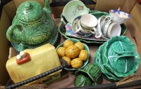 Lot 56 - A box of miscellaneous chinaware to include;...