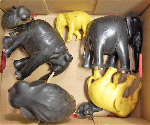 Lot 74 - A collection of assorted elephant figures, to...