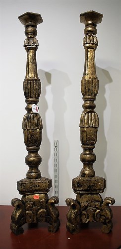Lot 85 - A pair of large modern giltwood and painted...