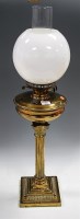 Lot 89 - An early 20th century brass oil lamp, having...
