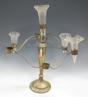 Lot 101 - An early 20th century silver plated six branch...