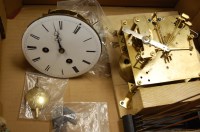 Lot 137 - A French brass clock movement, having convex...
